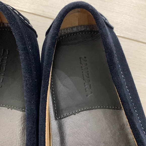 Zanzara NWOT Navy Suede Loafers size 10 - Picture 11 of 14